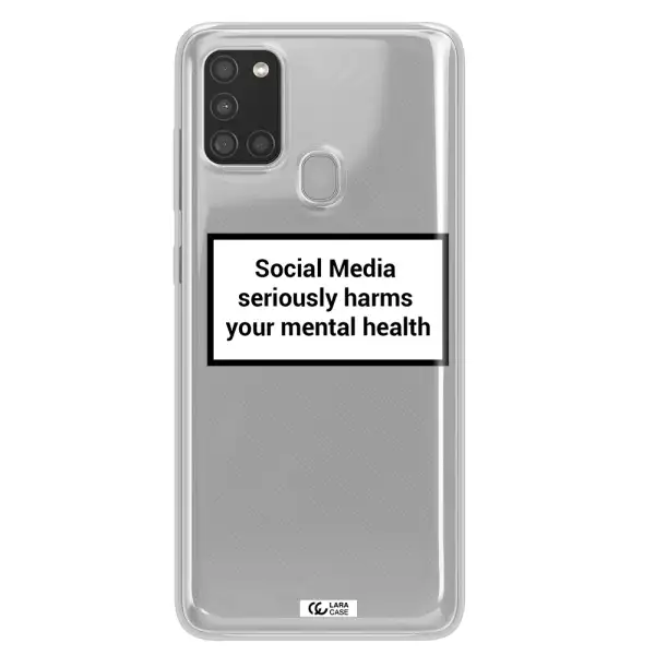 Social Media Harms Samsung A21S Clear TPU Case