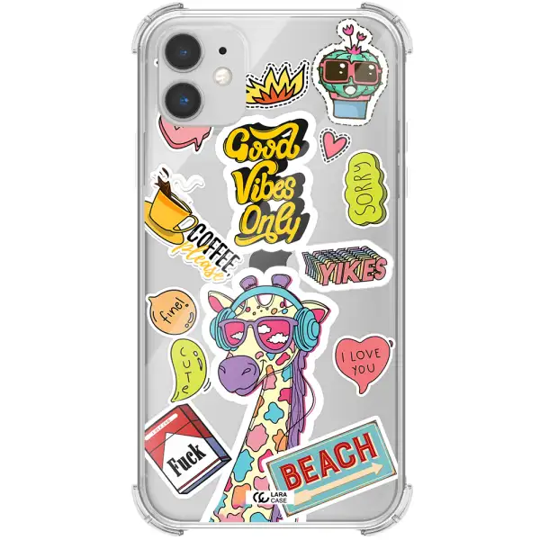 Giraffe Sticker Apple iPhone 11 Clear PC Case