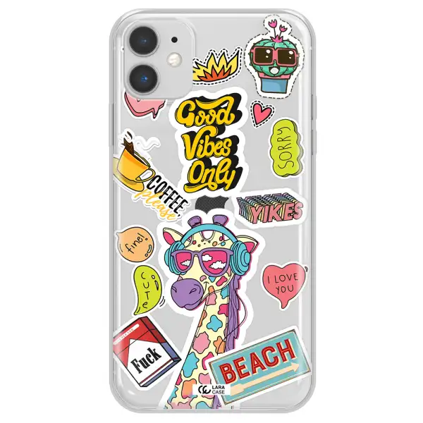 Giraffe Sticker Apple iPhone 11 Clear TPU Case