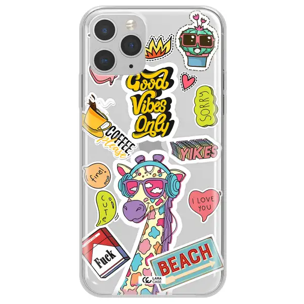 Giraffe Sticker Apple iPhone 11 pro max Clear TPU Case