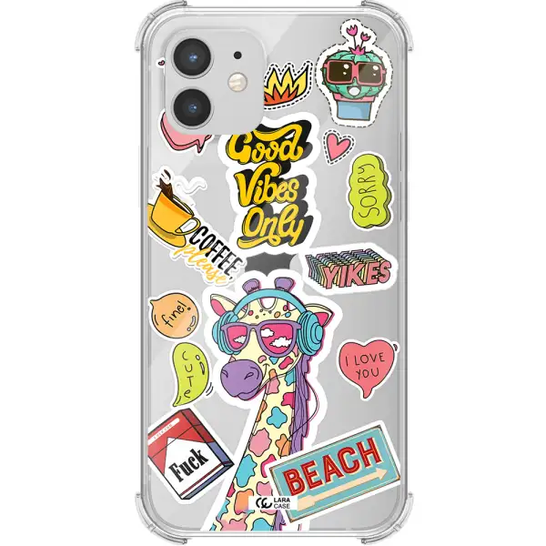 Giraffe Sticker Apple iPhone 12 Clear PC Case