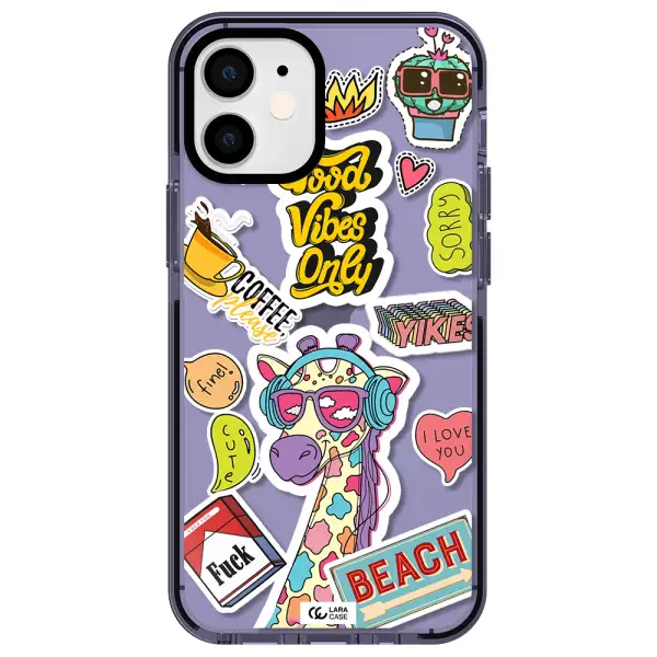 Giraffe Sticker Apple iPhone 12 mini impact Lilac Case