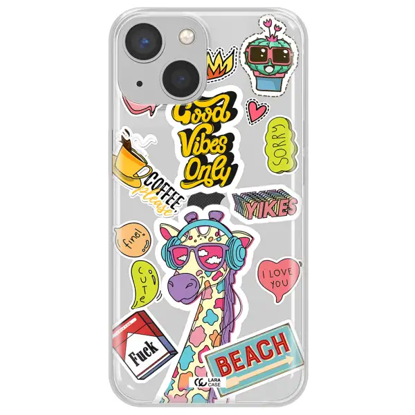 Giraffe Sticker Apple iPhone 13 Clear TPU Case