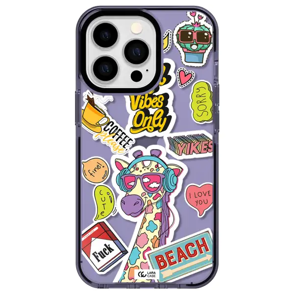 Giraffe Sticker Apple iPhone 13 Pro impact Lilac Case