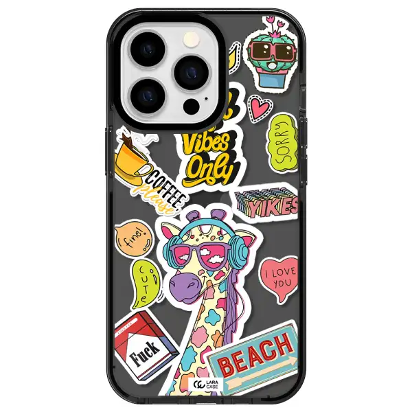 Giraffe Sticker Apple iPhone 13 Pro impact Smoke Black Case