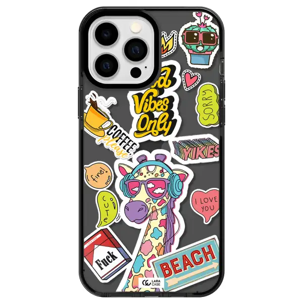 Giraffe Sticker Apple iPhone 13 Pro Max impact Smoke Black Case