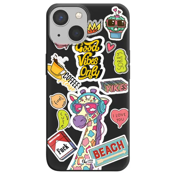 Giraffe Sticker Apple iPhone 13 Silicone black Case