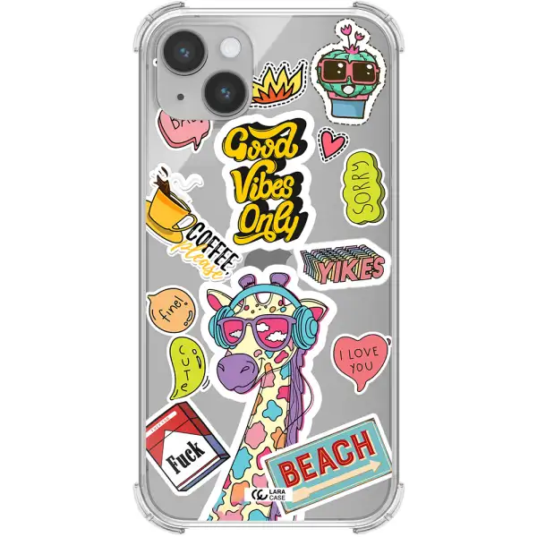 Giraffe Sticker Apple iPhone 14 plus Clear PC Case