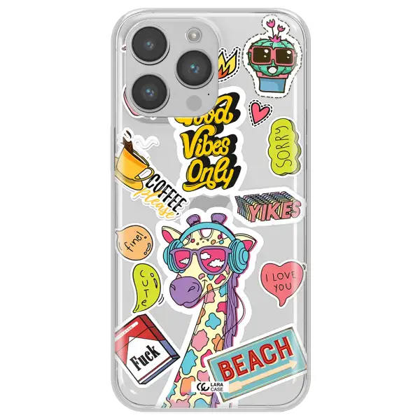 Giraffe Sticker Apple iPhone 14 pro Clear TPU Case