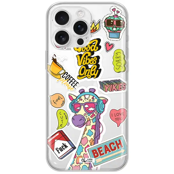 Giraffe Sticker Apple Iphone 16 Pro Max Clear Tpu Case