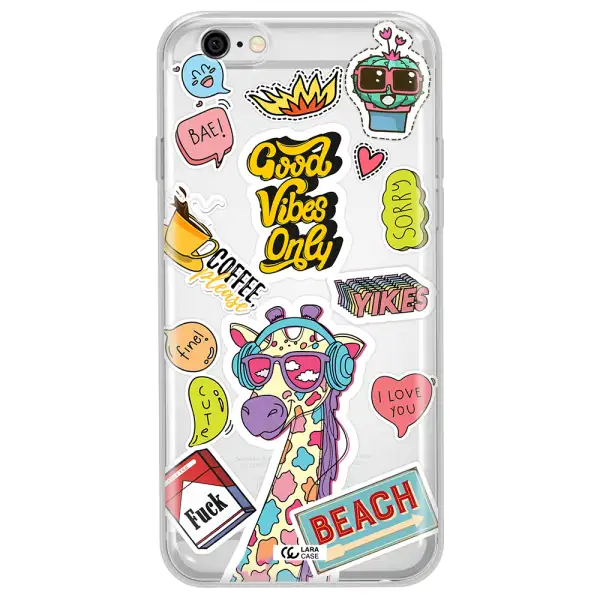 Giraffe Sticker Apple iPhone 6 plus Clear TPU Case