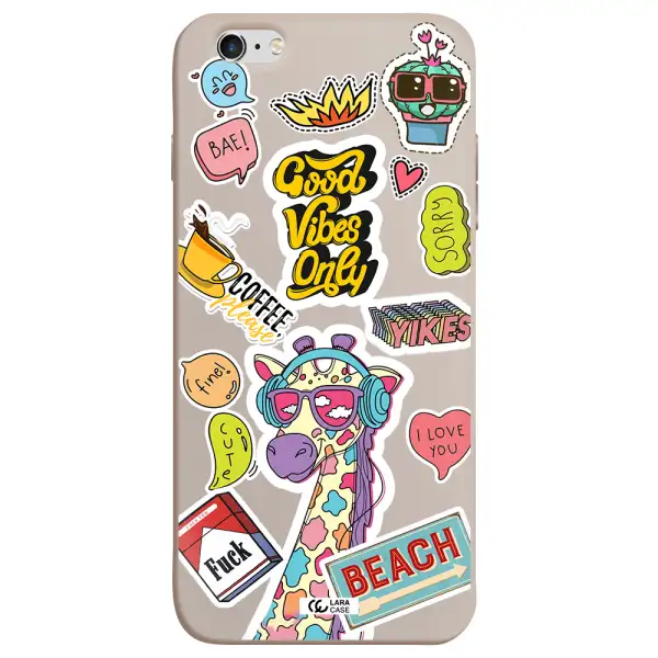Giraffe Sticker Apple iPhone 6 plus Silicone Stone Case