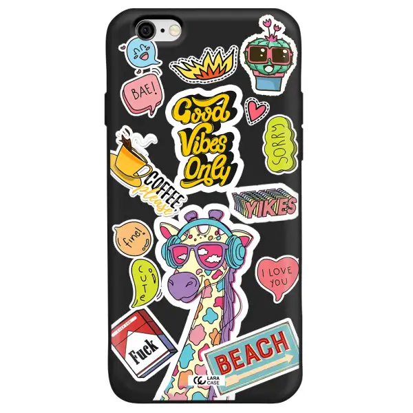 Giraffe Sticker Apple iPhone 6 Silicone black Case