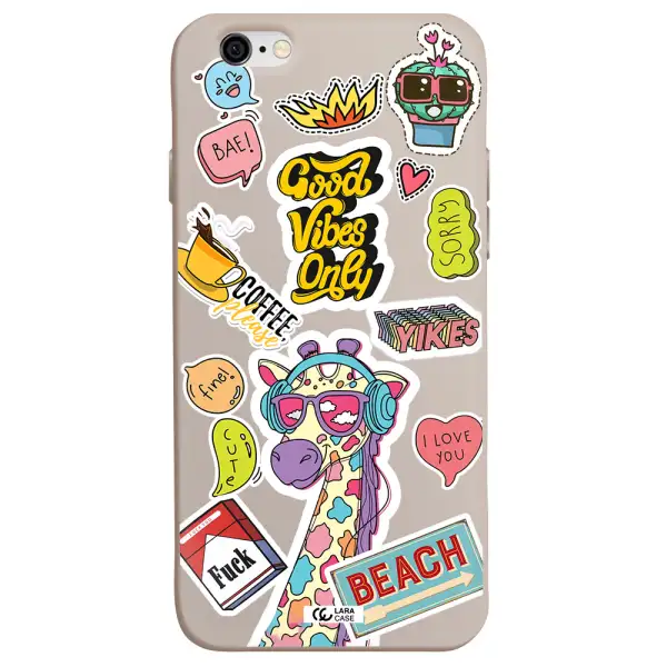 Giraffe Sticker Apple iPhone 6 Silicone Stone Case