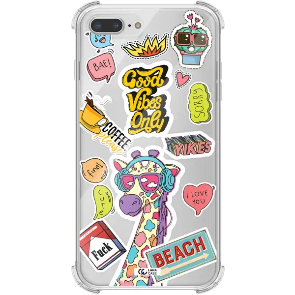 Giraffe Sticker Apple iPhone 8 plus Clear PC Case
