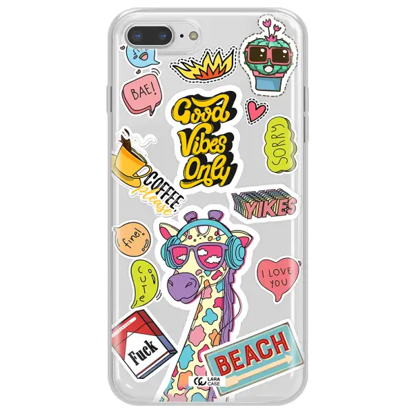 Giraffe Sticker Apple iPhone 8 plus Clear TPU Case