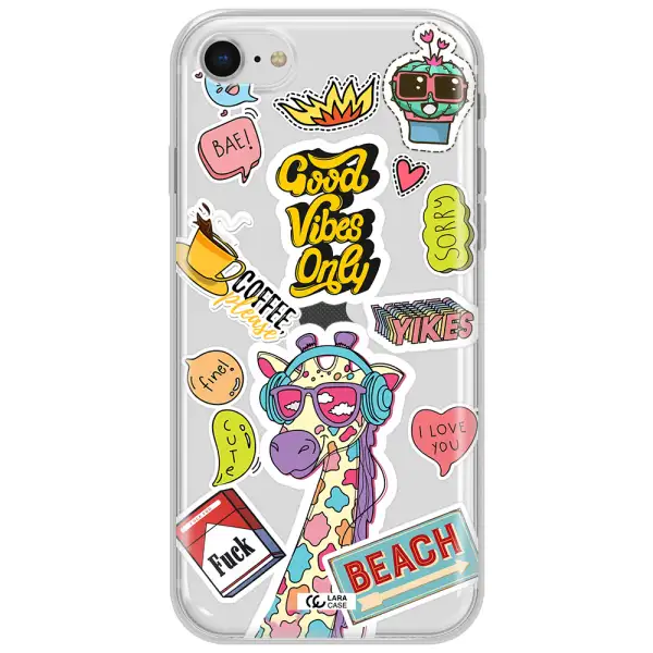 Giraffe Sticker Apple Iphone Se 2020 Clear Tpu Case