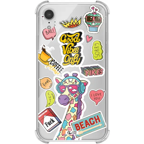 Giraffe Sticker Apple iPhone XR Clear PC Case