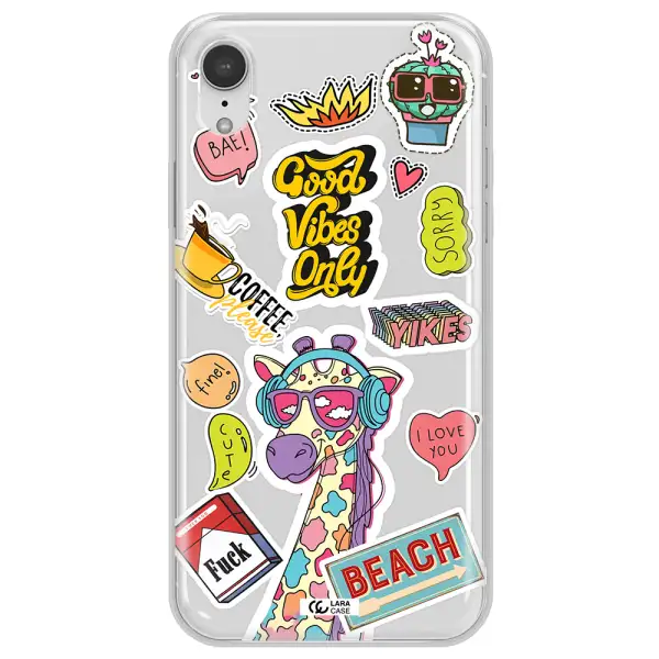 Giraffe Sticker Apple iPhone XR Clear TPU Case