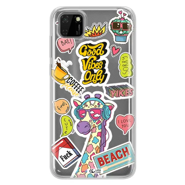 Giraffe Sticker Huawei Honor 9S Clear TPU Case