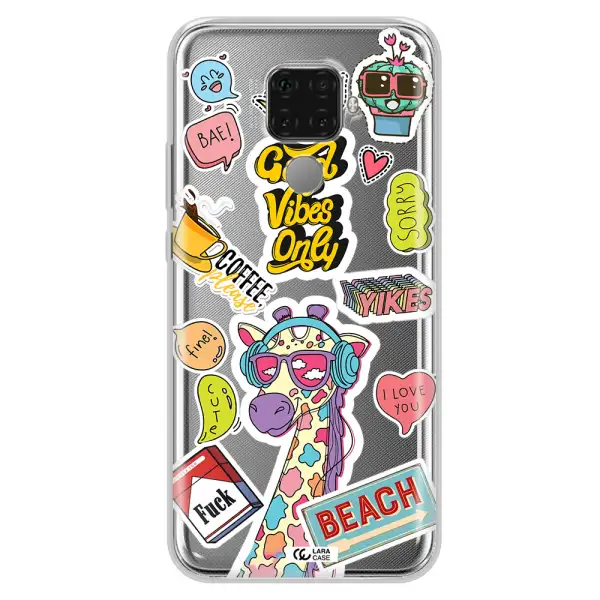 Giraffe Sticker Huawei Mate 30 Lite Clear TPU Case