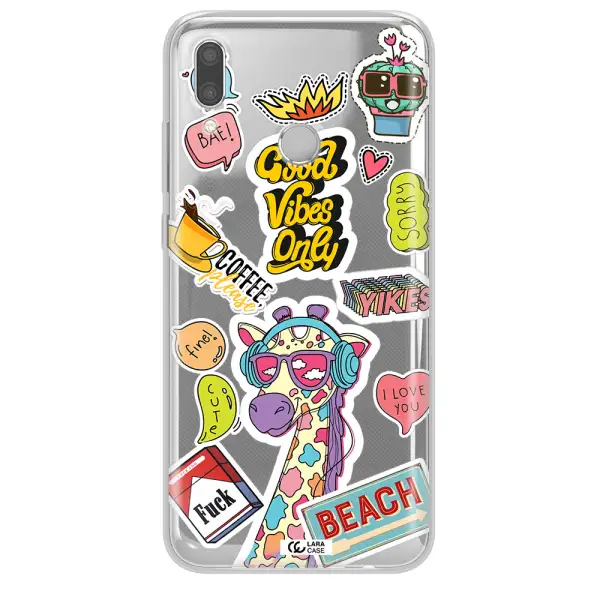 Giraffe Sticker Huawei P Smart 2019 Clear TPU Case