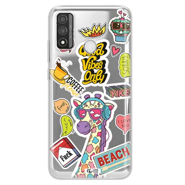 Giraffe Sticker Huawei P Smart 2020 Clear TPU Case