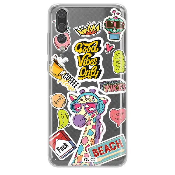 Giraffe Sticker Huawei P20 Pro Clear TPU Case