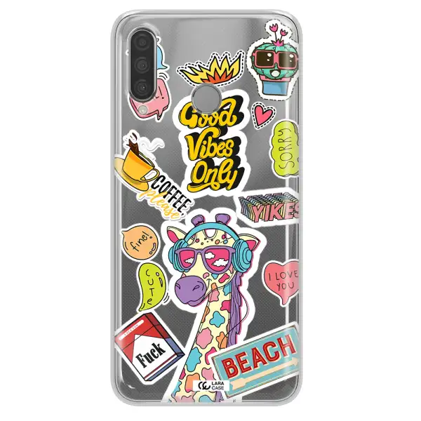 Giraffe Sticker Huawei P30 Lite Clear TPU Case