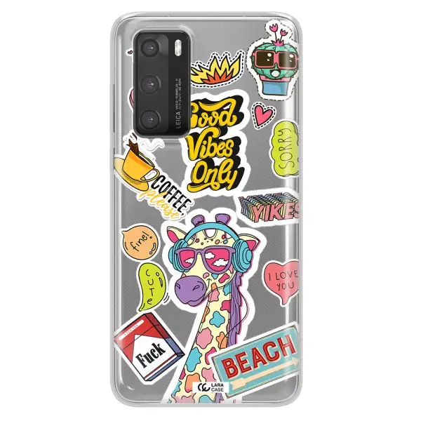 Giraffe Sticker Huawei P40 Clear TPU Case