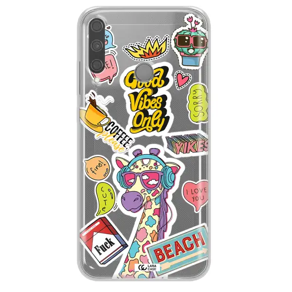 Giraffe Sticker Huawei P40 Lite E Clear TPU Case