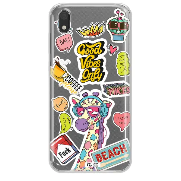 Giraffe Sticker Huawei Y5 2019 Clear TPU Case