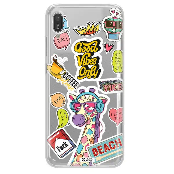 Giraffe Sticker Huawei Y6 Pro 2019 Clear TPU Case