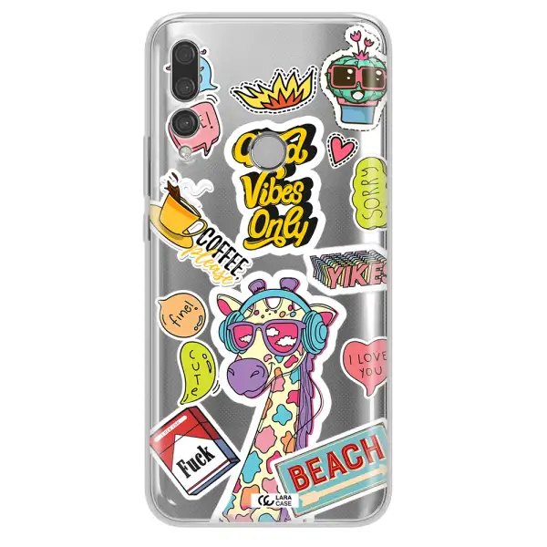 Giraffe Sticker Huawei Y9 Prime 2019 Clear TPU Case