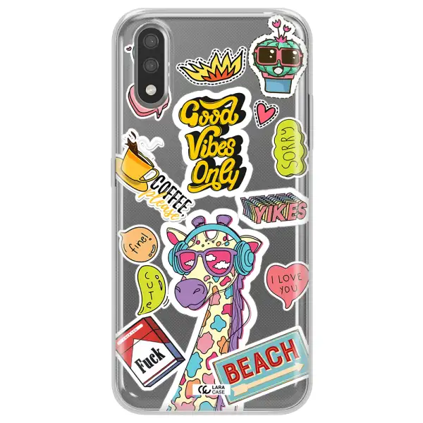 Giraffe Sticker Samsung A01 Clear TPU Case