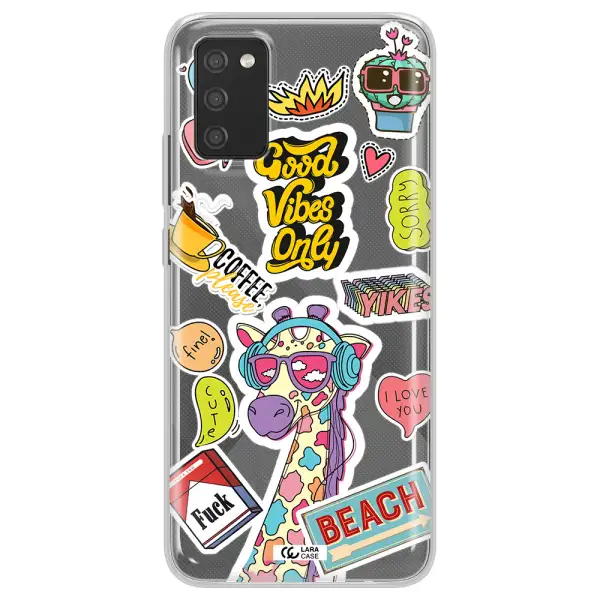 Giraffe Sticker Samsung A02S Clear TPU Case