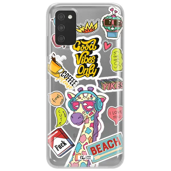 Giraffe Sticker Samsung A03S Clear TPU Case