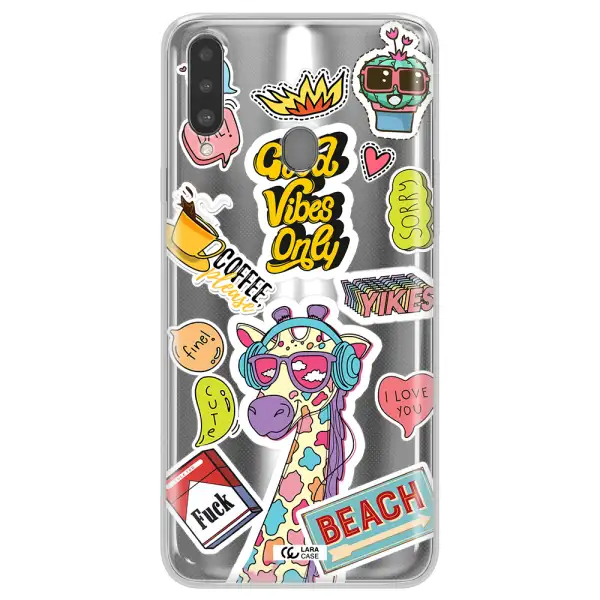Giraffe Sticker Samsung A20S Clear TPU Case