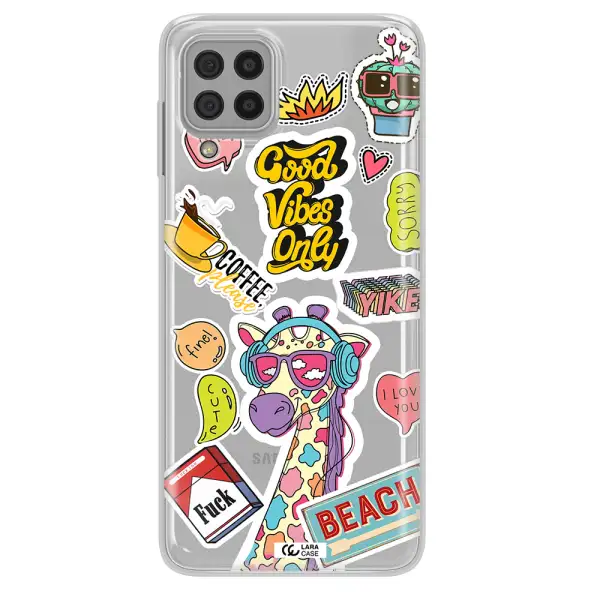 Giraffe Sticker Samsung A22 4g Clear TPU Case