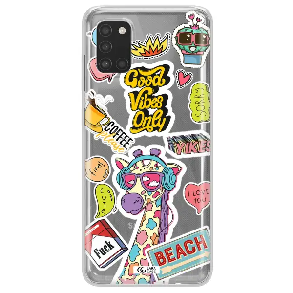 Giraffe Sticker Samsung A31 Clear TPU Case