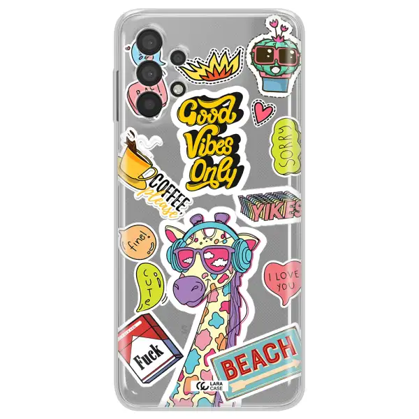 Giraffe Sticker Samsung A32 Clear TPU Case