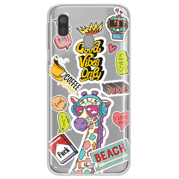 Giraffe Sticker Samsung A40 Clear TPU Case