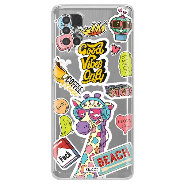 Giraffe Sticker Samsung A40S Clear Tpu Case