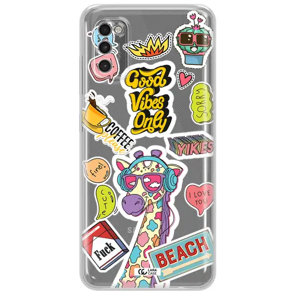 Giraffe Sticker Samsung A41 Clear Tpu Case