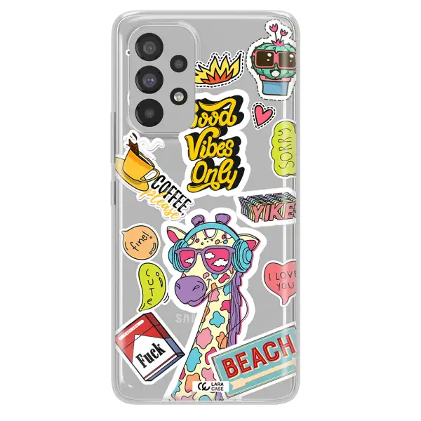 Giraffe Sticker Samsung A53 Clear TPU Case