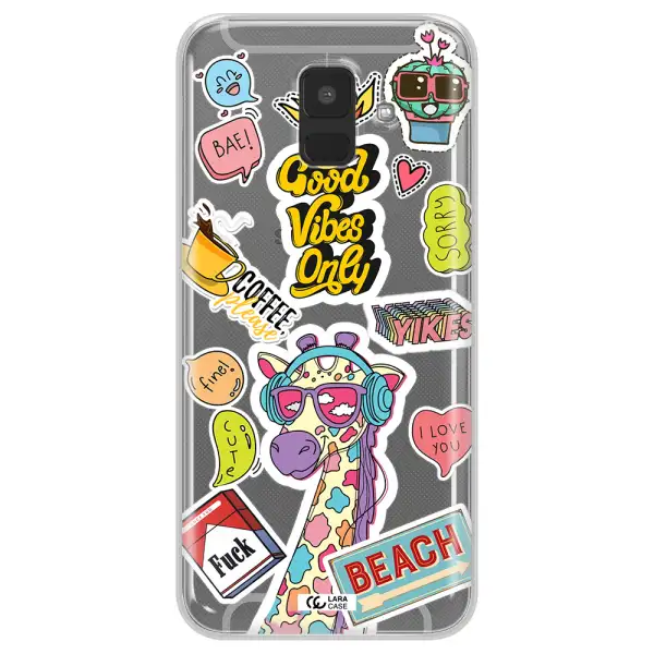 Giraffe Sticker Samsung A6 Clear TPU Case