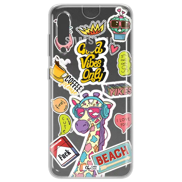 Giraffe Sticker Samsung A60 Clear TPU Case