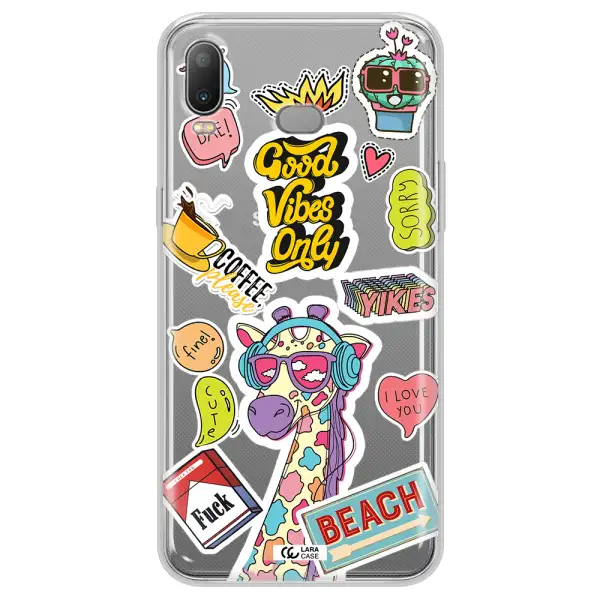 Giraffe Sticker Samsung A6S Clear TPU Case