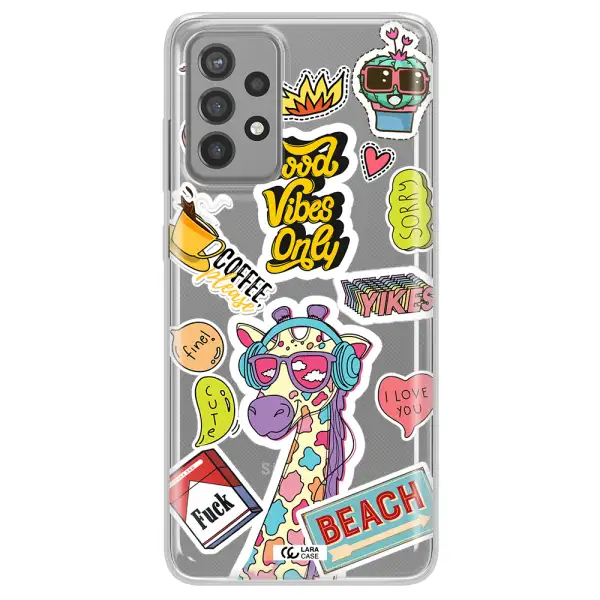 Giraffe Sticker Samsung A72 Clear TPU Case