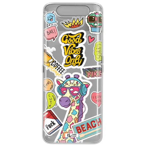 Giraffe Sticker Samsung A80 Clear TPU Case